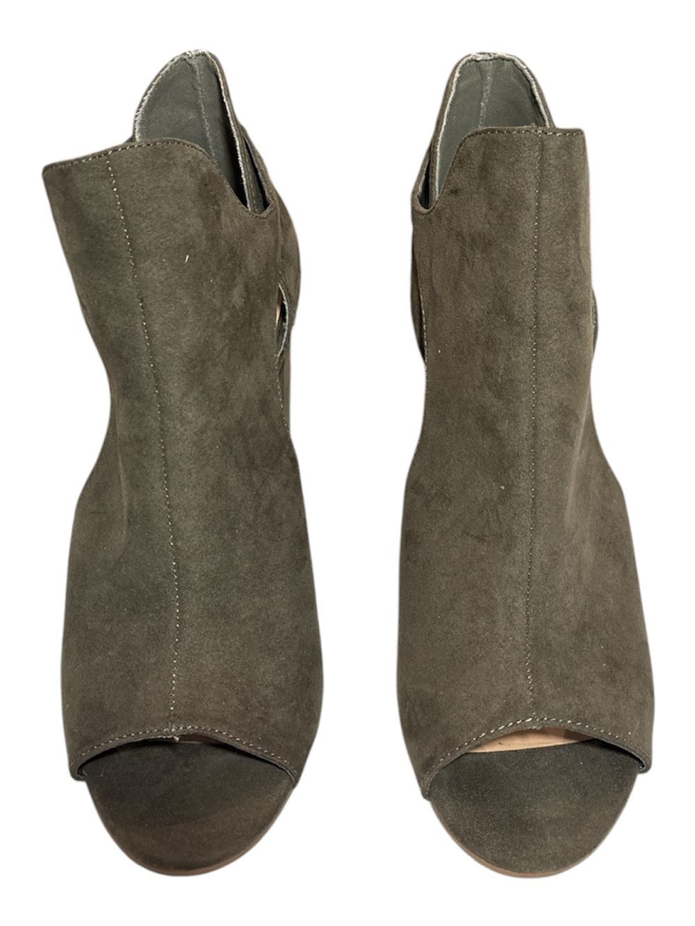 Penny Loves Kenny Olive Suede Open-Toe Mules